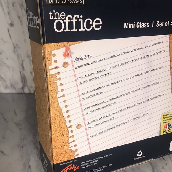 NWT The office mini glass shot glasses set of 4 - Picture 2 of 2